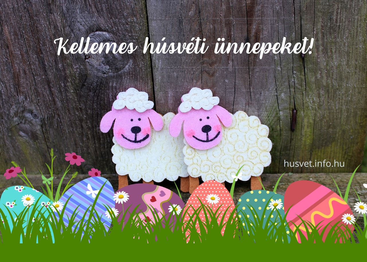 bárányos húsvéti képeslap