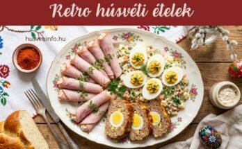 gazdagon megrakott retro húsvéti hidegtál