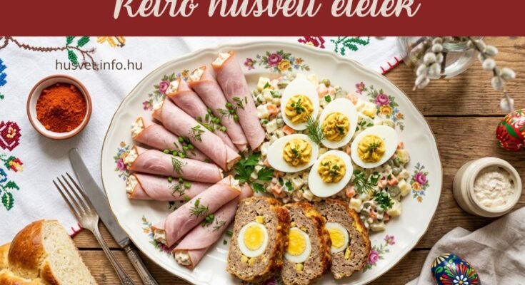gazdagon megrakott retro húsvéti hidegtál