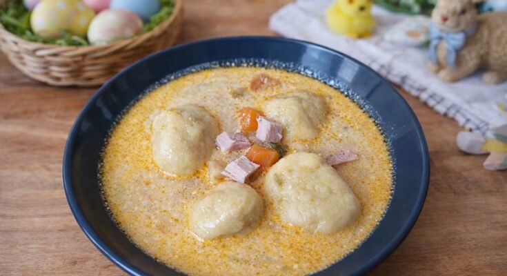 penteli gombócleves húsvéti leves sonkaléből maradék sonkából