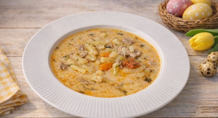 Kapros húsvéti palócleves sertéshúsból háziasan